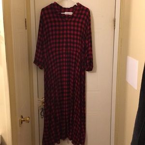Ladies 2X/Size 20 Red Plaid Dress